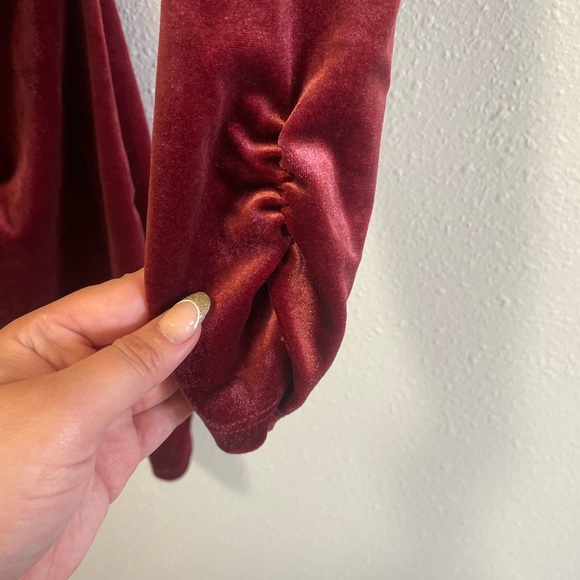 Worn Once ASTR Velvet Dark Redish-Purple Off Shoulder Cocktail Dress - Picture 5 of 6